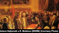 Semnarea tratatului de constituire a URSS la 30 decembrie 1922 (pictură sovietică)