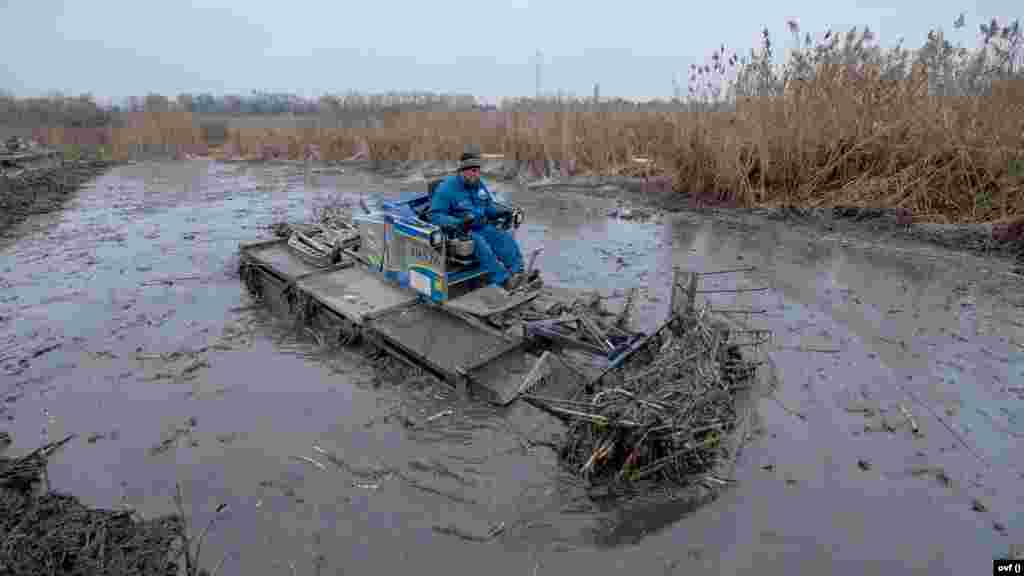 Nagy erőkkel, speciális eszközökkel dolgoztak a kárelhárításon a vízügyes szakemberek a Ráckevei-Soroksári Duna-ágban 2020. december 18-án.