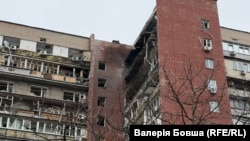Наступствы ўдару па жылым доме ў Дніпры