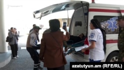 Armenia - Davit Minasian is brought to the Nairi Medical Center in Yerevan from hospital, April 3, 2026.
