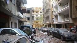 Lebanon -- A view of the partially destroyed Beirut neighbourhood of Mar Mikhael on August 5, 2020 in the aftermath of a massive explosion.