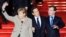 German Chancellor Angela Merkel, French President Nicolas Sarkozy and Russian President Dmitry Medvedev were expected to discuss European security questions at their summit in Deauville, France.