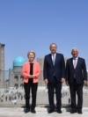 European Commission President Ursula von der Leyen in Samarkand on April 3 ahead of the EU-Central Asia summit.