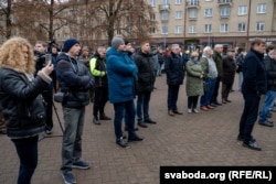 Пратэст перавозьнікаў Літвы, машыны якіх заблякавалі ў Беларусі. Вільня, 10 сьнежня 2025 году