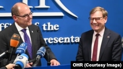 Visoki predstavnik u BiH Kristijan Šmit na sastanku s nemačkim ministrom spoljnih poslova Johanom Vadefulom, Sarajevo 16. novembar 2025.