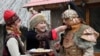 Afghans gather near a shrine to celebrate the Afghan New Year (Norouz) in Kabul on March 21. (epa/Sabawoon)