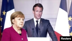 Nemačka kancelarka Angela Merkel i predsednik Francuske Emanuel Makron