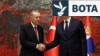 Presidenti turk, Recep Tayyip Erdogan me presidentin serb, Aleksandar Vuçiq në vizitën e realizuar në Beograd, në tetor të vitit 2024.
