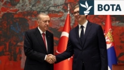 Presidenti turk, Recep Tayyip Erdogan me presidentin serb, Aleksandar Vuçiq në vizitën e realizuar në Beograd, në tetor të vitit 2024.