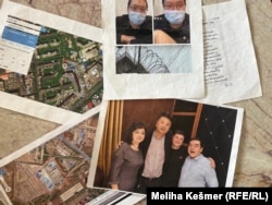 Fotografije Kalbinur Sidik na kojima se vide lokacije kampova, kao i policajac koji su je kontaktirao kad je već bila u Nizozemskoj. Jedna od fotografija pokazuje njenu porodicu i čovjeka kojeg je kineska vlada rasporedila kao "čuvara" za njenu porodicu, što je česta praksa.