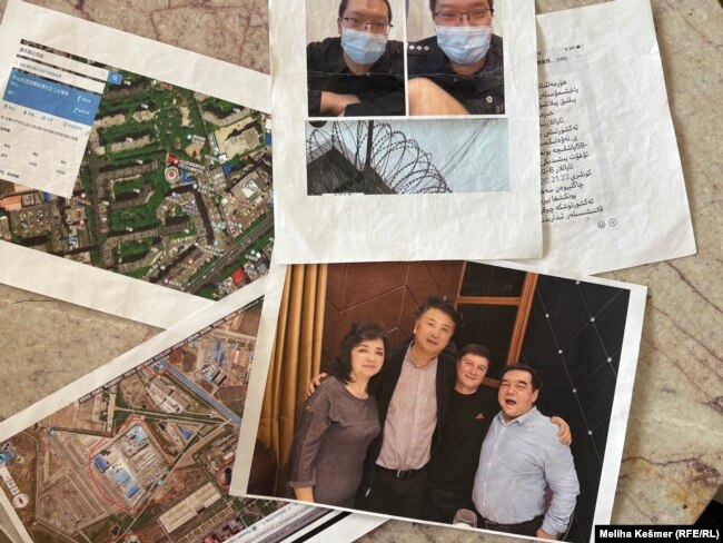 Fotografi të Sidikut që tregojnë vendndodhjet e kampeve, si dhe policin që e kontaktoi kur ajo ndodhej në Holandë. Në një nga fotografitë është edhe familja e saj dhe një burrë i caktuar nga Qeveria kineze për të vepruar si "kujdestar" i familjes së saj.