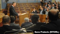 Milo Đukanović na jednoj od sjednica Skupštine