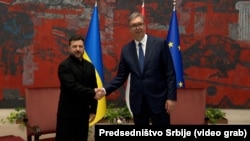 Владимир Зеленский и Александр Вучич на встрече в Белграде, 8 августа