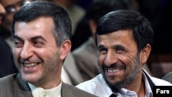 Many believe that Esfandiar Rahim Mashaei (left) is Iranian President Mahmud Ahmadinejad's (right) preferred choice as his successor. 