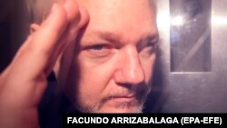 Մեծ Բրիտանիա - Ջուլիան Ասանժը ավտոմեքենայում՝ դատարանի ճանապարհին, Լոնդոն, 1-ը մայիսի, 2019թ․