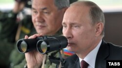 Міністар абароны Расеі Сяргей Шайгу і прэзыдэнт Расеі Ўладзімер Пуцін.