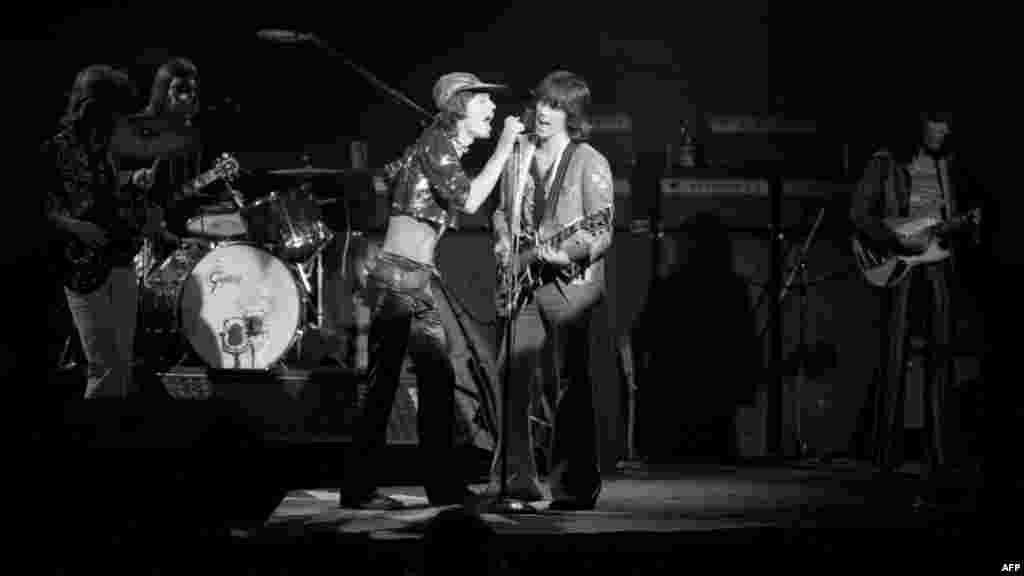 The Rolling Stones perform at the Round House in London in 1971.