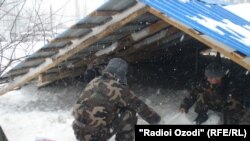 Tajikistan,Bdakhshon region,a strong snowfall in provoncial capital Khorugh city,16March2012