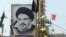 A portrait of the head of the Lebanese Shi'ite movement Hezbollah, Hassan Nasrallah, is seen in southern Lebanon, 
