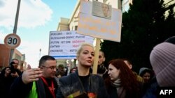 Юлія Навальна, вдова покійного російського опозиціонера Олексія Навального, на мітингу біля російського посольства в Берліні, 17 березня 2024 року