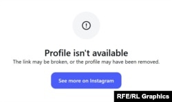 Printscreen suspendovanog Instagram naloga nedeljnika Radar, 18. januar. 2026.