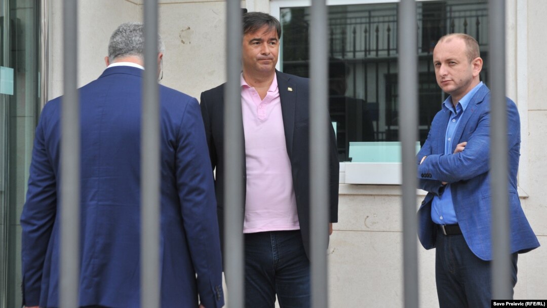Lideri DF-a Andrija Mandić, Nebojša Medojević i Milan Knežević 