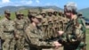 Nagorno-Karabakh - Armenian President Serzh Sarkisian awards medals to soldiers, 19Apr2016.