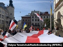 Білоруси, які втекли від переслідувань на батьківщині, у Львові проводять численні акції