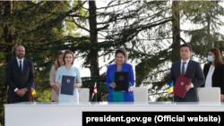 Charles Michel, Maia Sandu, Salome Zurabișvili, Volodimir Zelenski.