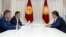 Kyrgyzstan - Meeting of Sooronbai Jeenbekov, Kanat Isaev and Sadyr Japarov. Bishkek. October 14, 2020