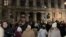 Učesnici protestnog skupa ispred zgrade Ustavnog suda Srbije u Beogradu, 9. februar 2026. 