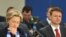 U.S. Secretary of State Hillary Clinton (left) and her Croatian counterpart, Gordan Jandrokovic, at the NATO foreign ministers meeting in Brussels.