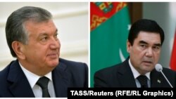 Özbegistanyň prezidenti Şawkat Mirziýaýew we Türkmenistanyň prezidenti Gurbanguly Berdimuhamedow.