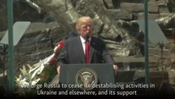 U.S. President Donald Trump spoke to the Polish people in Warsaw's Krasinski Square on July 6(Reuters)