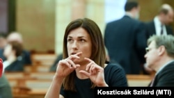 Varga Judit igazságügy-miniszterként a magyar Országgyűlésben 2020. március 24-én