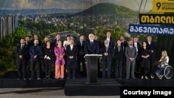 კოალიცია - „ლელო - ძლიერი საქართველო". ფოტო გადაღებულია 2025 წლის 4 ოქტომბრის არჩევნების წინ.