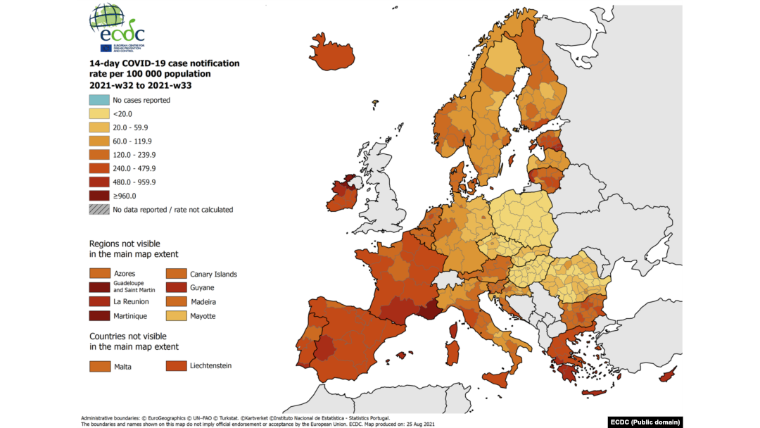 Situația la nivel european a infecțiilor cu Covid-19. România, momentan, are mai puține cazuri la 100.000 de locuitori față de alte țări.