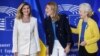 De la stânga la dreapta: Olena Zelenska, președinta Parlamentului European, Roberta Metsola, și președinta Comisiei Europene, Ursula von der Leyen, Strasbourg, 14 septembrie 2022