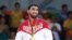 Judoka Khasan Khalmurzaev of Russia poses with his gold medal at a victory ceremony for the men's 81-kilogram judo event at the Rio 2016 Summer Olympic Games at Carioca Arena, Rio de Janeiro, on August 9.