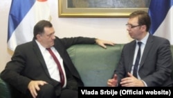 Milorad Dodik i Aleksandar Vučić na sastanku u Beogradu, 20. januar 2014.