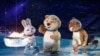 Russia -- Sochi - Olympic mascots are displayed during the closing ceremony for the 2014 Sochi Winter Olympics, February 23, 2014. REUTERS/Grigory Dukor (RUSSIA - Tags: SPORT OLYMPICS) - RTX19DLT