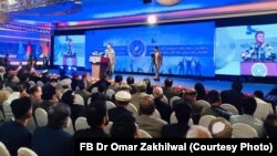 حضرت عمر زاخیل وال رهبر حرکت حزب حرکت راه نجات افغانستان در نشست این حزب
