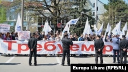 La un protest al Ligii Tinerilor Ruși la Chișinău