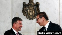 Lajčak i Vučić tokom jednog od prethodnih susreta