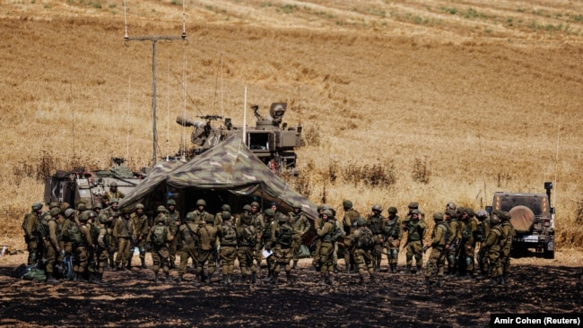 Izraelski vojnici skupljaju se na granici između Izraela i Pojasa Gaze, 14. maj 2021.