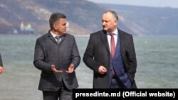 Președintele R. Moldova, Igor Dodon, şi liderul de la Tiraspol Vadim Krasnoselski, la Holercani. 3 martie 2017