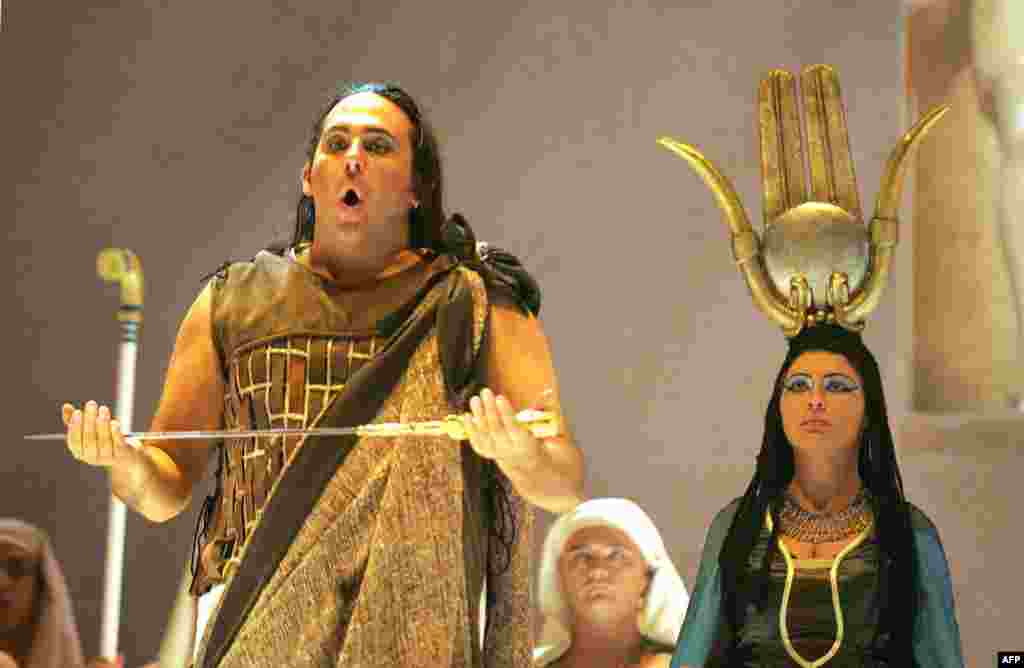 A scene from "Aïda" performed in 2005 in Nice, France.