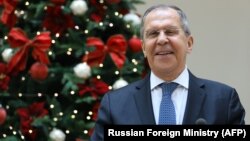 Russian Foreign Minister Sergei Lavrov in Zagreb on December 16