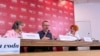 Nataša Kandić (prva sleva), Kristijan Nilsen i Jovana Kolarić iz Fonda za humanitarno pravo, 26. septembar 2025.