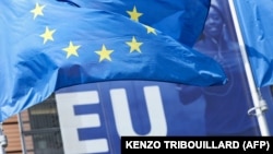 Flamuri i Bashkimit Evropian - Fotograi ilustruese.
